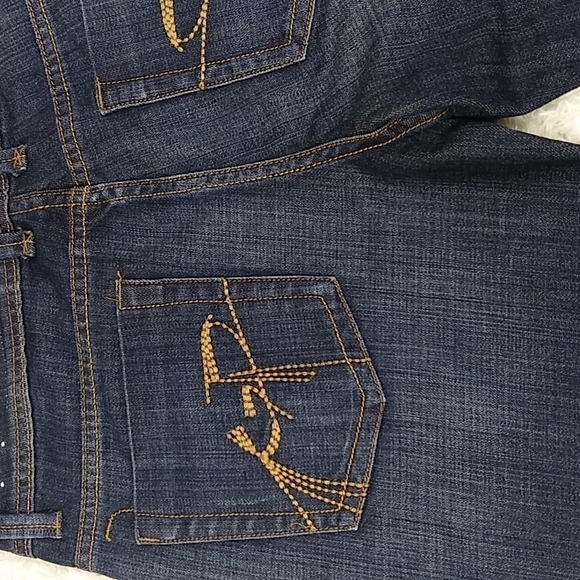 Chip and Pepper Production Laguna Beach  Blue Dark Wash Mid Rise Flare Jean - Picture 12 of 14
